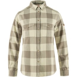 Fjällräven Ãvik Heavy Flannel Shirt Dame XS Grå/Hvid Skjorter